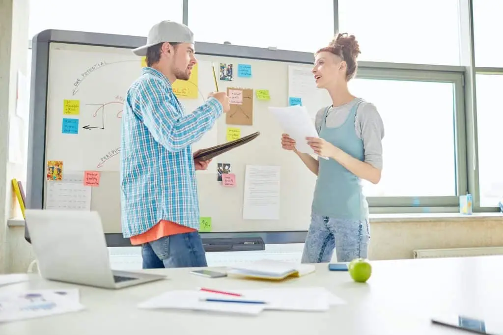 Marketing team brainstorming about strategy